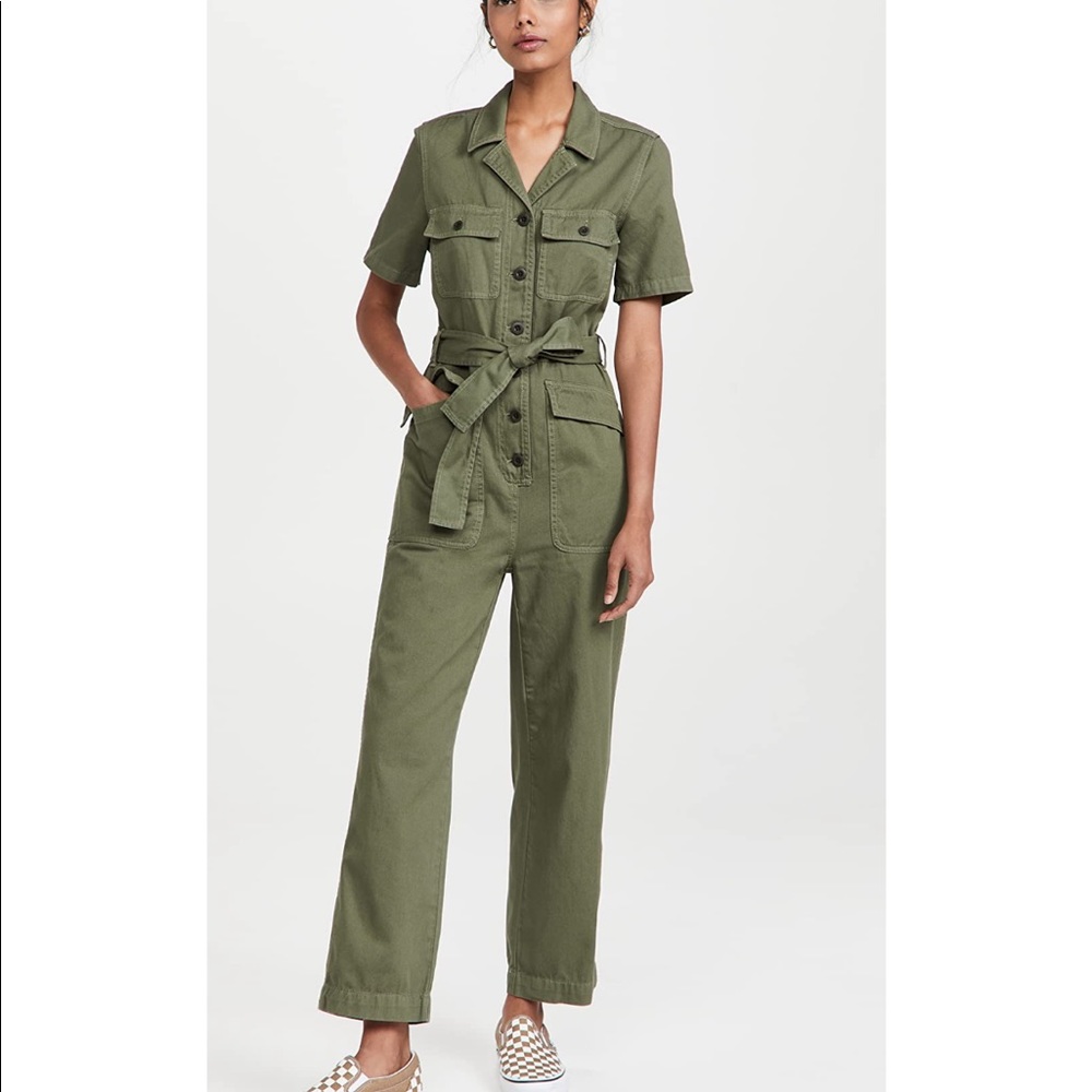Madewell Tie Waist Military Coveralls Jumpsuit